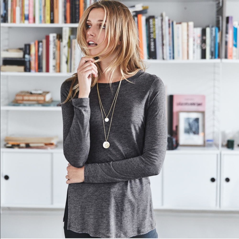 Boden Luxe Crew tee grey size 2 XS